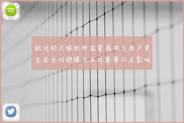 欧洲杯买球软件监管漏洞与用户资金安全问题曝光及对赛事公正影响解读